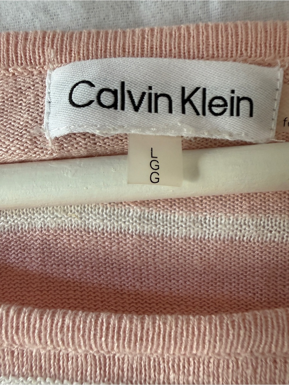 Calvin Klein Pink Striped Boatneck Button-Shoulder Lightweight Sweater